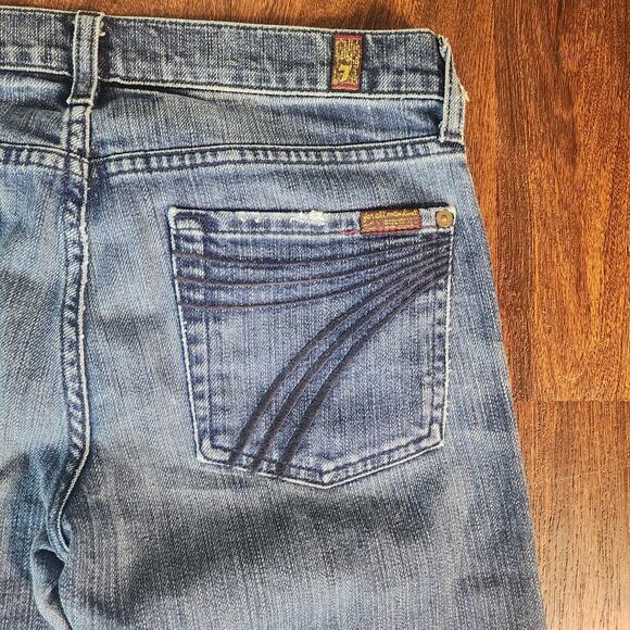 7 For All Mankind Dojo Shorts Bermuda Mid-Rise Jean Shorts, Size 27 - Picture 6 of 7